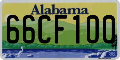 AL license plate 66CF100