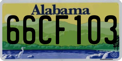 AL license plate 66CF103