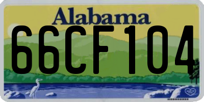 AL license plate 66CF104