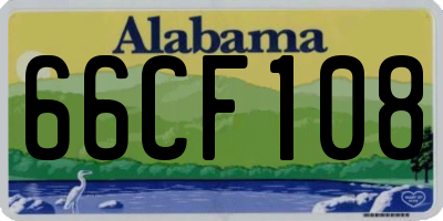 AL license plate 66CF108