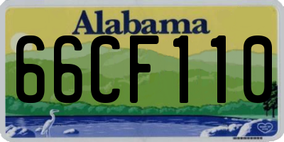 AL license plate 66CF110