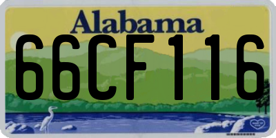 AL license plate 66CF116