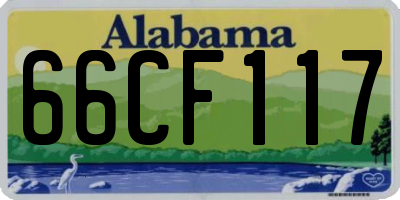 AL license plate 66CF117