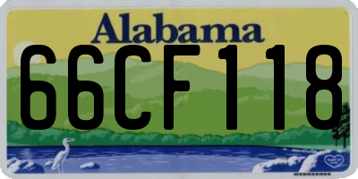 AL license plate 66CF118
