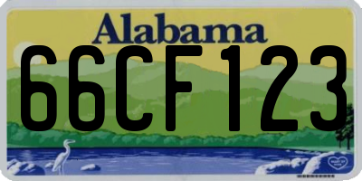 AL license plate 66CF123