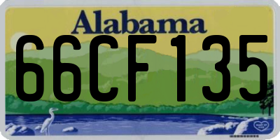 AL license plate 66CF135