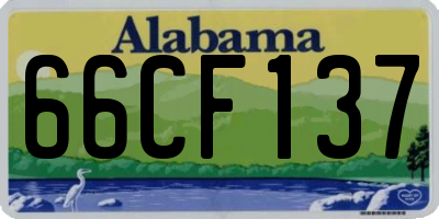 AL license plate 66CF137