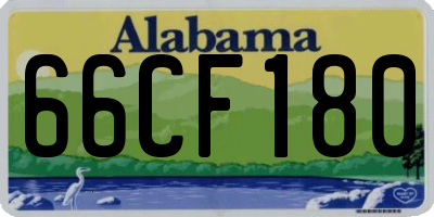 AL license plate 66CF180