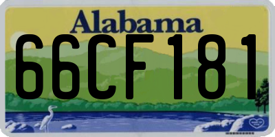 AL license plate 66CF181