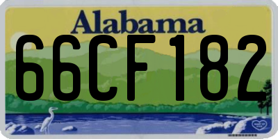 AL license plate 66CF182
