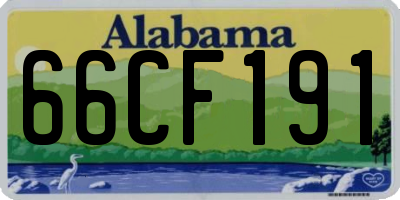 AL license plate 66CF191