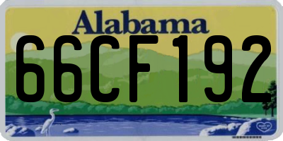 AL license plate 66CF192