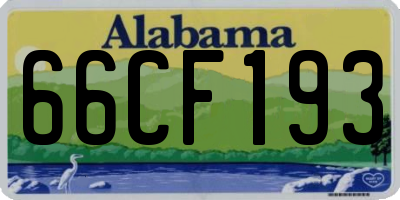 AL license plate 66CF193