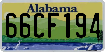 AL license plate 66CF194