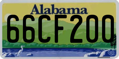 AL license plate 66CF200