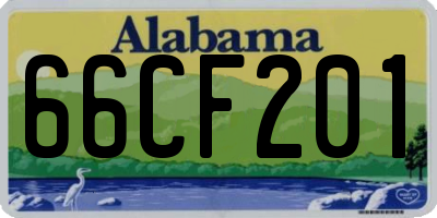 AL license plate 66CF201