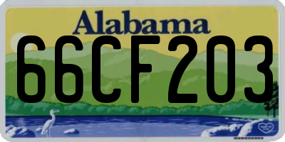 AL license plate 66CF203