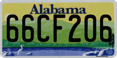 AL license plate 66CF206