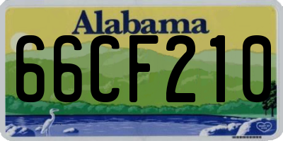 AL license plate 66CF210