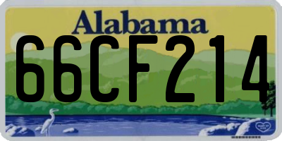 AL license plate 66CF214