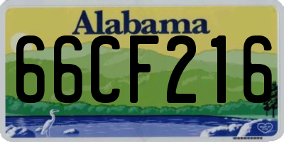 AL license plate 66CF216