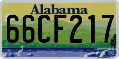 AL license plate 66CF217