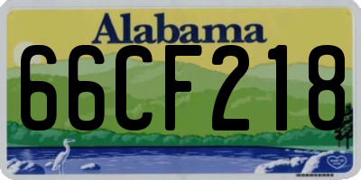 AL license plate 66CF218