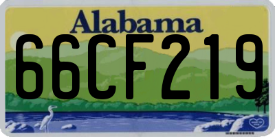 AL license plate 66CF219