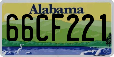 AL license plate 66CF221