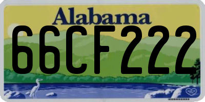 AL license plate 66CF222