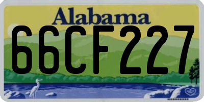 AL license plate 66CF227