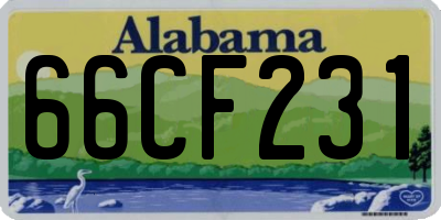 AL license plate 66CF231