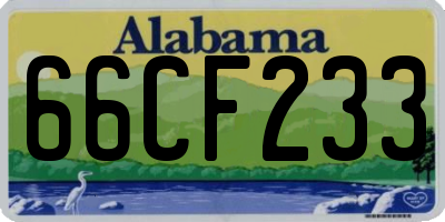 AL license plate 66CF233