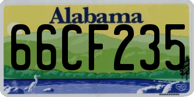 AL license plate 66CF235
