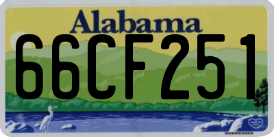 AL license plate 66CF251