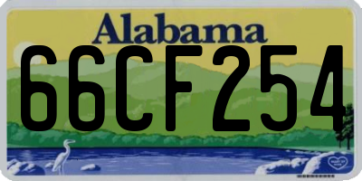 AL license plate 66CF254