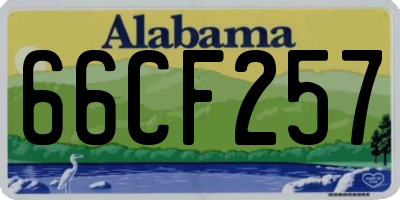 AL license plate 66CF257