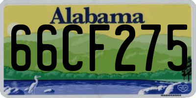 AL license plate 66CF275
