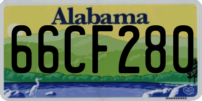 AL license plate 66CF280