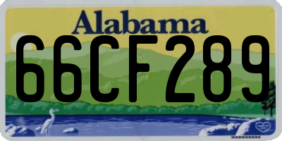 AL license plate 66CF289