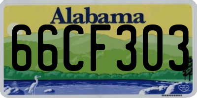 AL license plate 66CF303