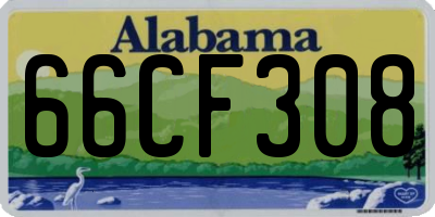 AL license plate 66CF308