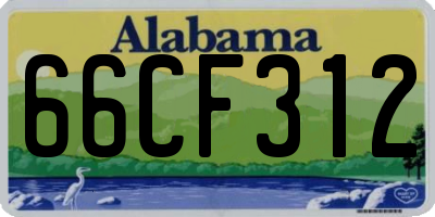 AL license plate 66CF312