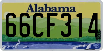 AL license plate 66CF314