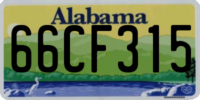 AL license plate 66CF315