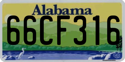 AL license plate 66CF316