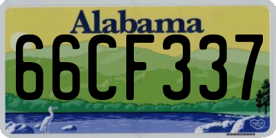 AL license plate 66CF337