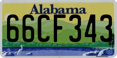AL license plate 66CF343