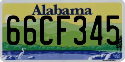 AL license plate 66CF345