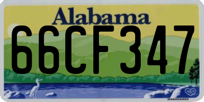 AL license plate 66CF347